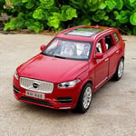 1:32 VOLVO XC90 SUV Leksaksbil i Metall med Ljud och Ljus - Samlarmodell - Barnpresent RED