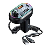 Car  Bluetooth 5.0 FM Transmitter Radio Receiver Support Five Devices1905