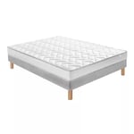 Ensemble Matelas Douces Nuits Mawi Mousse 25 kg/m3 + Sommier Base Ferme 80x190