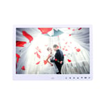 L.BAN Digital Frame HD 12 inch 13 inch 15 inch digital photo frame LED electronic photo album video advertising machine (Color : White, Size : 13 inches)