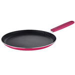 RENBERG JAZZY BLACK - Poêle à crêpes 24x1.8cm - En aluminium pressé rose - Revêtement 100% antiadhésif - Cuisson par induction - Poignée Soft Touch