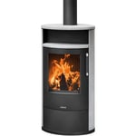 Justus - Poêle à bois Island 7 2.0 Acier Noir - Pierre Ollaire - 6,5 kW