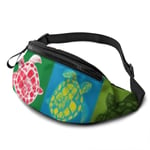 XCNGG Sac de taille en cours d'exécution Sac de taille de loisirs Sac de taille Sac de taille de mode Colorful Sea Turtles Waist Bag Pack Sturdy Zippers Running Belt Large Capacity Waist Pouch Bag for