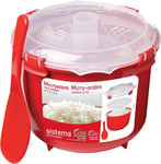 Sistema Microwave Rice Cooker Phthalate and BPA Free 2.6 L  Red  Clear