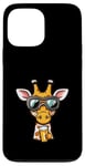 Coque pour iPhone 13 Pro Max Girafe de ski avec bière | Funny Party Comic