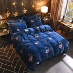 N\C Bedding Set Duvet Covers Full Queen Size Comforter Set Duvet Cover Sets King Size Floral Double Bed Duvet Covers Floral Winter Duvet Cover Set Quilt Cover Flat Sheet Sets Soft Warm Flannel