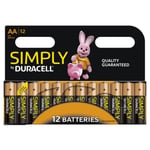 12 AA Duracell-batterier med lång livslängd