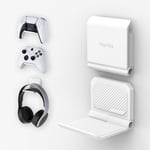 Support pour ps5 Mural,2 pcs Fold Support Manette Casque pour ps5 pour ps4 Support Pliable pour Xbox Series X S/Switch Pro,Support pour Xbox Wireless Headset,pour Pulse 3D Casque-Blanc