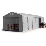 Intent24 - Tente de Stockage 6x12 m entrepôt Hall de Stockage bâche pvc 850 n gris 100% imperméable abri Porte zippée - gris