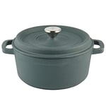 Salter BW11535EU7 Heritage Cocotte en fonte avec couvercle, faitout, passe au four, casserole, mijoteuse, ragoûts, pour tout type de plaque de cuisson, notamment induction, 24 cm, 3,4 litres