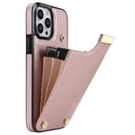 iPhone 14 Pro-deksel med kortholder - Rose Gold