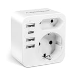 Adaptateur Prise Australie, Adaptateur France vers Australie avec 3 USB-A et 1 USB-C, Adaptateur Voyage pour Nouvelle-Zélande, Argentine, Chine, Fidji, Timor Leste, Adaptateu Type I