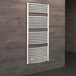 Schulte - Radiateur sèche-serviette à eau chaude Europa, blanc, inertie fluide, vertical 150 x 60 cm, 820 w