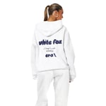 Vit Fox Damernas Casual 2-delad Träningsoverall Sport Hoodie Långa Byxor Outfit Set Sportkläder White S