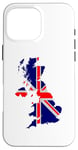 Coque pour iPhone 16 Pro Max Drapeau carte du Royaume-Uni