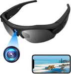 Lunettes Camera Espion,Wifi Lunettes De Soleil Camera Cachee 1080P Hd,Mini Video Camera Sport Visualisation Et Enregistrement De Videos Par App Avec Protection Uv