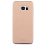 CASEZA "Berlin Coque Galaxy S7 Edge en cuir synthétique doré - Coque arrière en cuir artificiel haut de gamme pour Samsung Galaxy S7 Edge original - Case de protection complète ultra mince