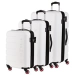 SwissGear 7366 Valise Rigide Extensible avec roulettes pivotantes, Blanc, XL