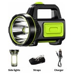 Lling - Promotion Lampe torche led rechargeable usb puissante de mAh avec lumière latérale, lampe torche étanche pour randonnée d'urgence, chasse en