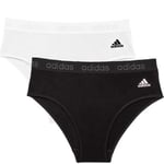 adidas Truser 2P Solid Cotton Bikini Style Brief Multi Svart/Hvit bomull Medium Dame