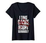 Womens I Take Game Night Seriously Board Game Humor Shirt V-Neck T-Shirt