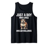 Mens Just A Boy Who Loves English Bulldogs Cute Bulldog Dog Tank Top