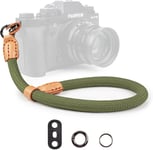 Dragonne Appareil Photo,Dragonne de Poignet pour Appareil Photo Sangle Poignet Appareil Photo pour Sony A6000 A6400 A6700 A7IV Canon eos Nikon Fujifilm-Vert