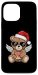 Coque pour iPhone 13 Pro Max Bonnet de Père Noël avec ours en peluche - Vintage Boba Tea