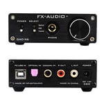 FX-Audio DAC-X6 Mini décodeur audio numérique HiFi 2.0 Entrée DAC USB/coaxial/sortie optique RCA/ampli casque 24 bits/96 kHz DC12 V (Noir)