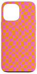 Coque pour iPhone 13 Pro Max Grand damier classique à carreaux orange et rose