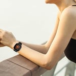 Fitbit Versa 3 / Sense aito nahkainen ranneke - Musta Black