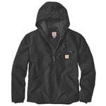 Carhartt Mens Washed Duck Sherpa Lined Jacket - Black - Size Small