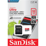 SanDisk Ultra 98 Mo / s 32 Go 32 Go Micro SD SD Carte Flash TF UHS-I Classe 10 Mobile