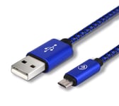 Cable Micro Usb En Nylon Tresse 1M Charge Rapide Et Transfert De Donnees Pour Samsung Galaxy S7/6/ A10/ J, Manette Ps4/Xbox One, Et Autres Dispositifs Microusb - 1M Bleu[X959]