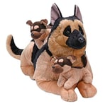 Wild Republic Cuddlekins Jumbo Maman et Chiots Berger Allemand, Animal en Peluche, 76 cm, Jouet en Peluche, Remplissage en Bouteilles d'eau Recyclées Filées