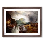 The Wilds Of Lake Superior By Thomas Moran Classic Painting Framed Wall Art Print, Ready to Hang Picture for Living Room Bedroom Home Office Décor, Walnut A4 (34 x 25 cm)