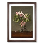 Big Box Art Apple Blossom Flowers by Martin Johnson Heade Framed Wall Art Picture Print Ready to Hang, Walnut A2 (62 x 45 cm)