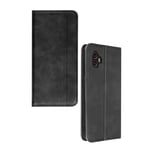 Black Woven Pattern Wallet Case Video Stand for Samsung Galaxy Xcover 6 Pro