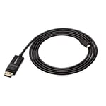 Amazon Basics Bi-Directional USB-C to DisplayPort Cable - 1.8 metres, Black,Clear