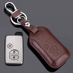 JHSOP Leather Car Key cover key case, For Toyota Land Cruiser Prado 150 Camry Prius Crown Subaru 2013 2014 Foreste Outback XV