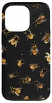 Coque pour iPhone 13 Pro Accessoire pour téléphone sur le thème des abeilles roses et noires