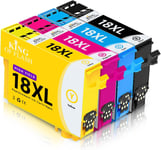 neuf Imprimante compatible cartouches d'encre Cyan,magenta,jaune,noir pour Epson t1815 EPSON XP-30,102,202,305,405,205,302,415,415,412,315,312,215,212,405 WH Imprimantes - 1 Set of 4(Q1526)