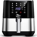 Air Fryer Oven, Uten 5.5L Oil Free Air Fryers for Home Use, LED Screen with Digital Display, Timer and Fully Adjustable Temperature Control for Healthy Oil Free & Low Fat, 1700W, with Recipe