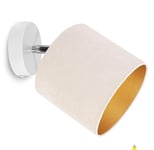 Light-Home Luminaires Intérieur - Plafonnier Salon Milan Collecte - Moderne Lustre pour Chambre, Salon, Cuisine - Applique 1-Lumières en Métal et en Tissu - Diamètre 15cm - Beige Clair avec Blanc