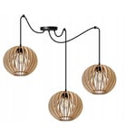 Light-Home Abat Jour Suspension Luminaire Lustre Araignée - Moderne Abat Jour Plafond pour Chambre Salon et Cuisine - en Metal et Bois - À 3 Lumières - E27 - Original