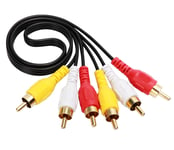 Cable Audio Video Rca, 3 Rca Vers 3 Rca Cable Jack Stéréo Jaune Rouge Blanc Pour Home Cinéma, Enceintes, Chaîne Stéréo, Tv (Rca To Rca 0.5M)[YIN140676]