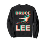 Bruce Lee Flying Kick Faux 3D Effect Vintage Sweatshirt