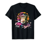 DJ Disco Monkey with DJ Headphones Groove Party Club T-Shirt