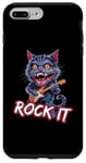 Coque pour iPhone 7 Plus/8 Plus Musicien Rock Cat avec guitare électrique