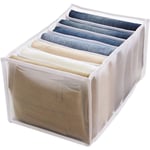 Jusch - Boîte de rangement à tiroirs avec compartiments Jeans, armoire, tiroir, cloison grillagée, jeans, blanc, 7 compartiments (2 pcs)